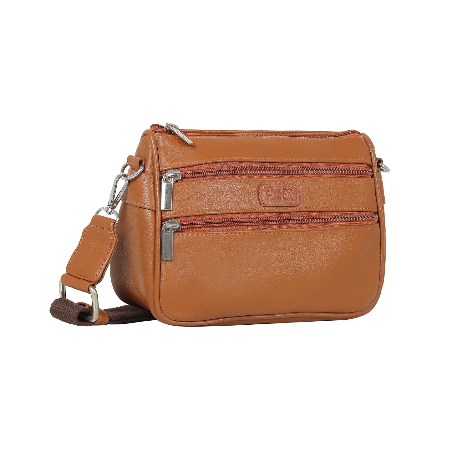 Boshek Maroon Color Genuine Leather Mini Sling Cross Body Bag FL65