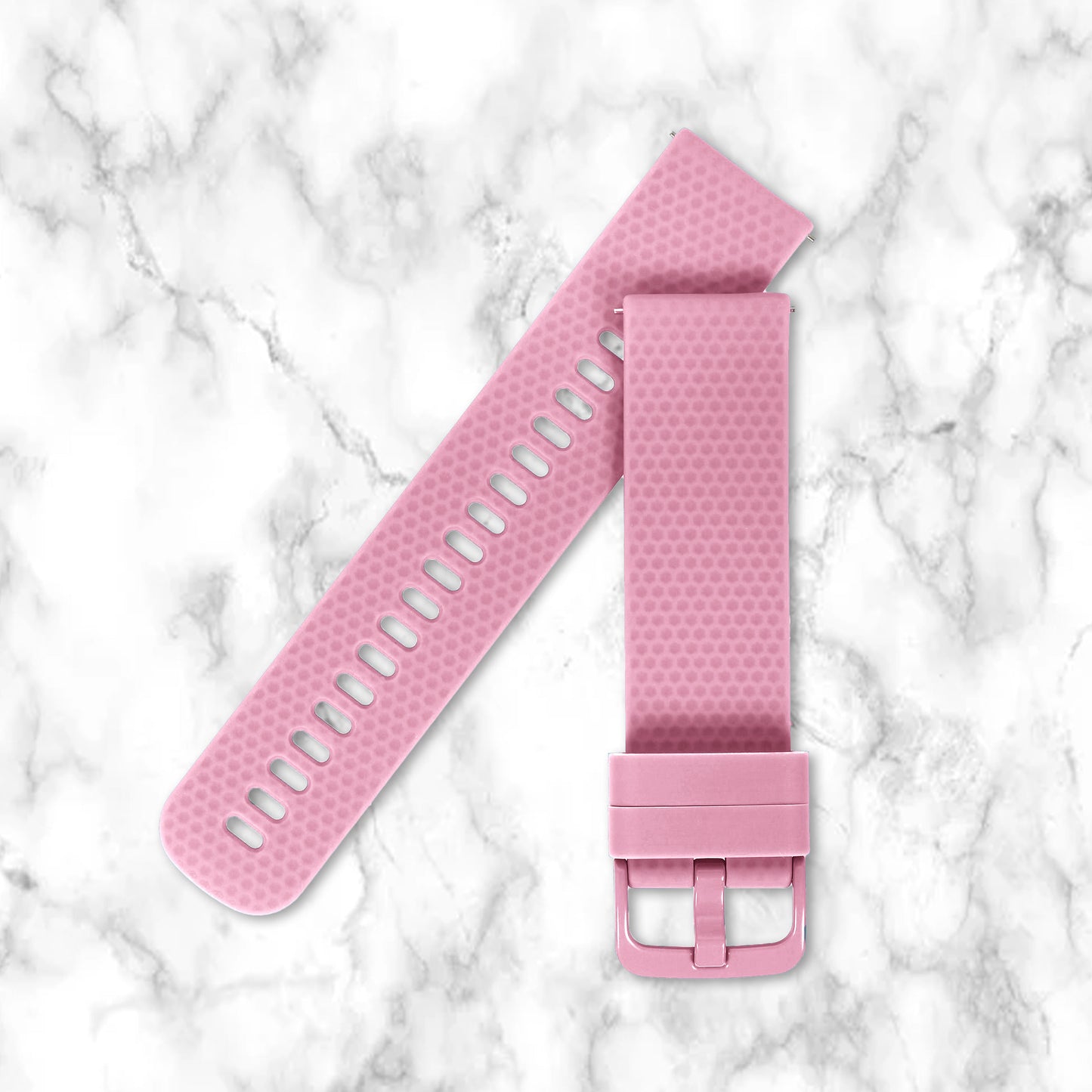 Omax 22 MM Pink Ribbed Premium Grade, super flexible, Textured and smooth silicon watch strap and band compatible with All smart, digital and analog watches FSS08-PK-22-PK