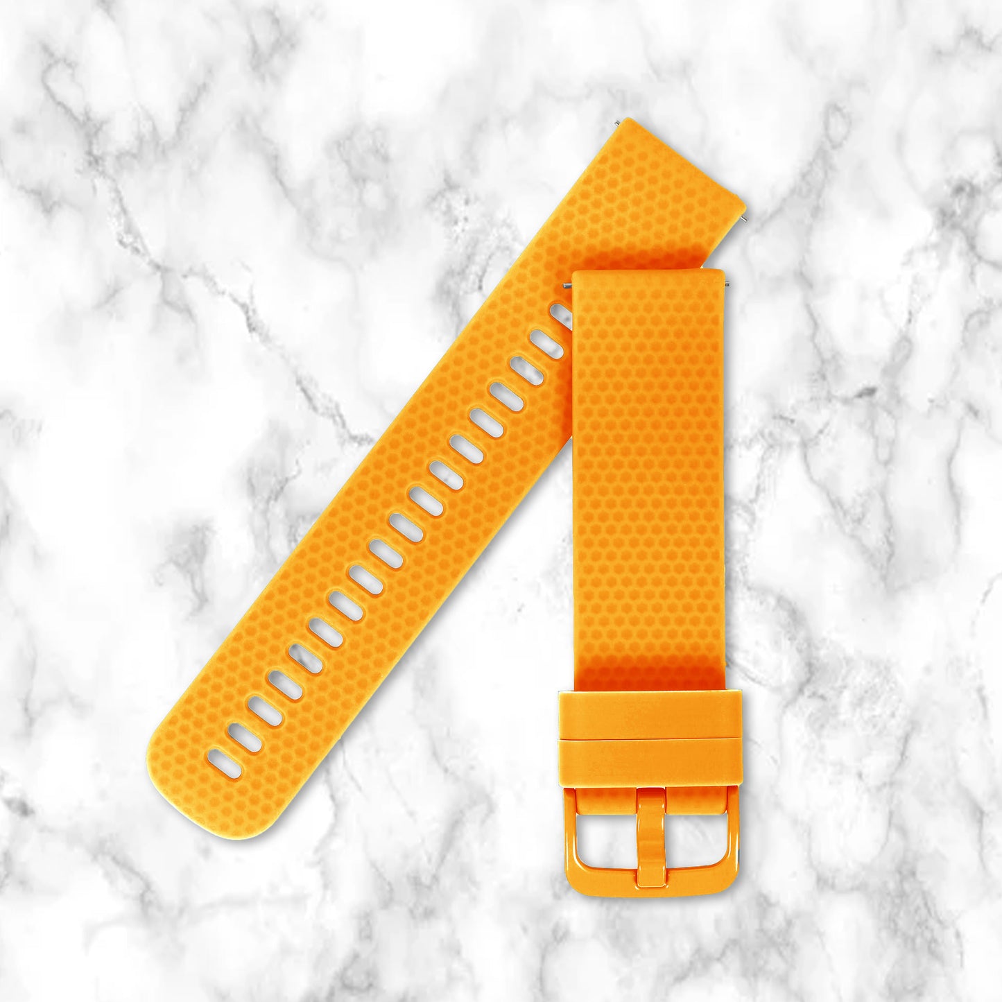 Omax 22 MM Orange Ribbed Premium Grade, super flexible, Textured and smooth silicon watch strap and band compatible with All smart, digital and analog watches FSS08-OE-22-OE