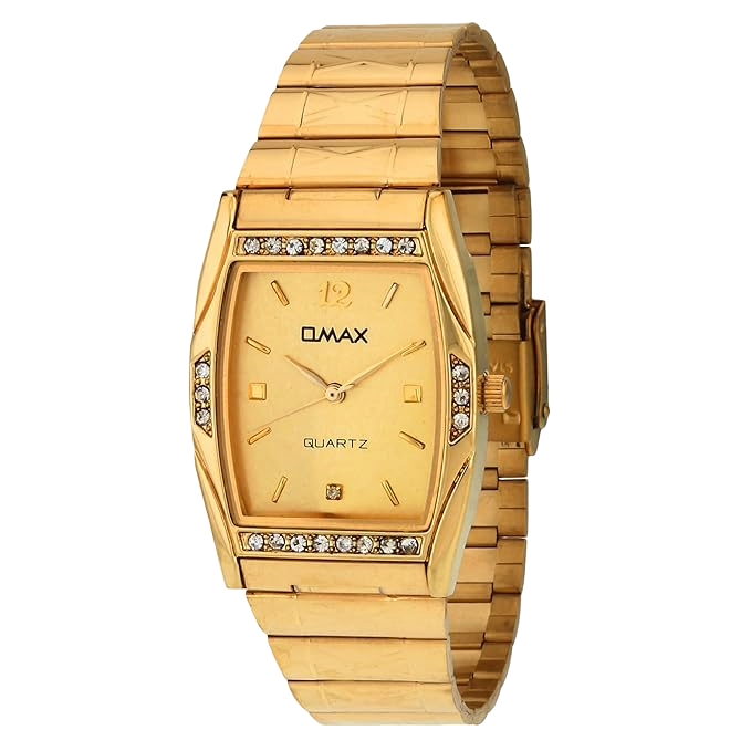 Omax Golden Men's Watch and Genuine Leather Wallet Gift Combo – Elegant Luxury Set for Men BCCOM13
