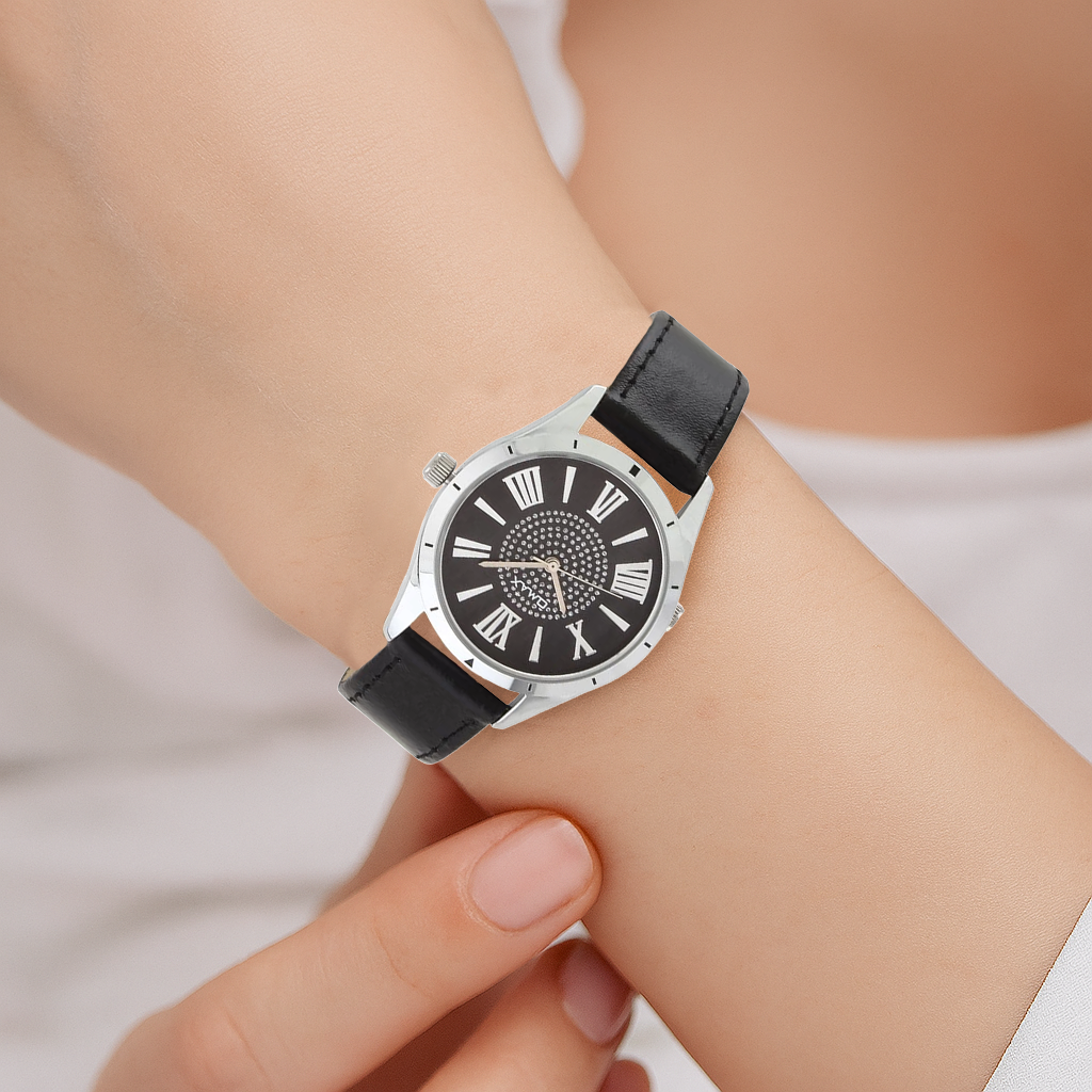OMAX WOMEN'S WATCH BLACK DIAL