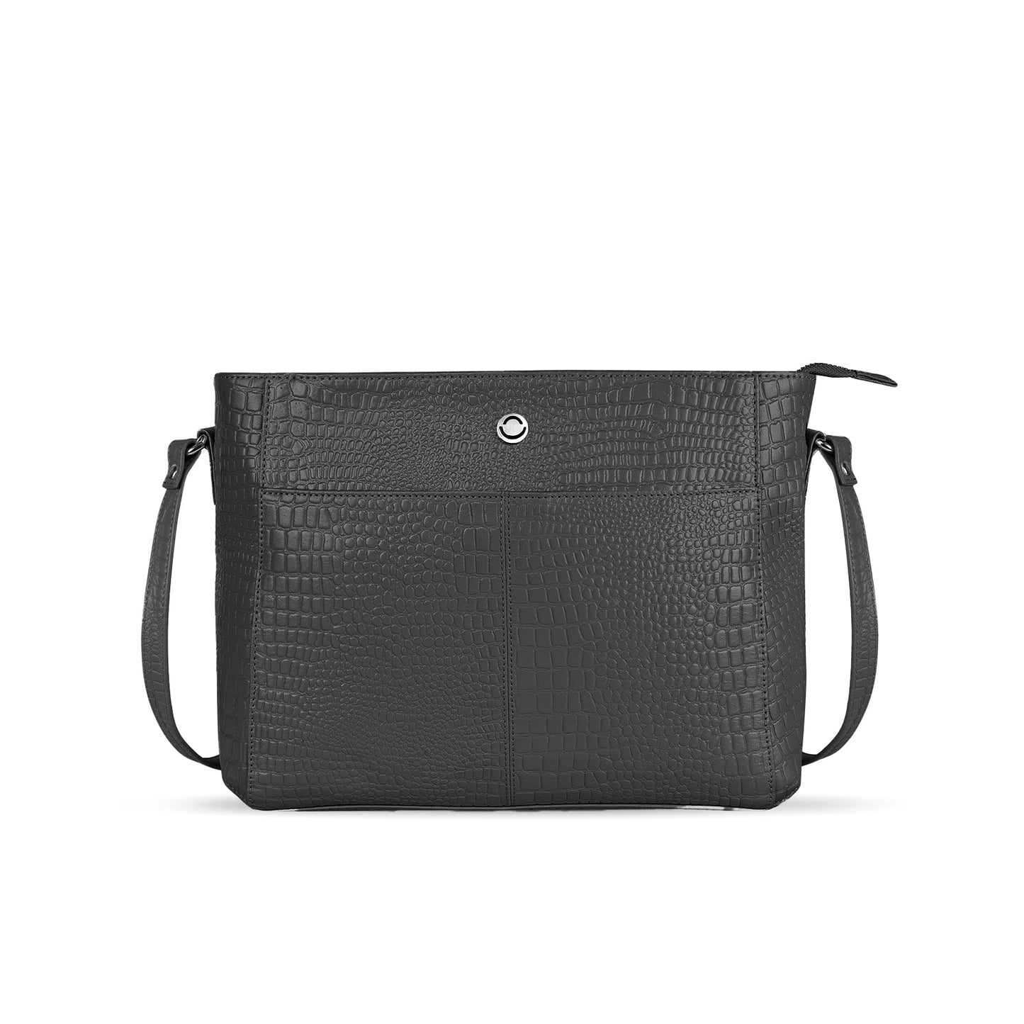 Omax Beige Genuine Leather Croco Stylish Shoulder, Laptop Handbag for Women LTHRL3