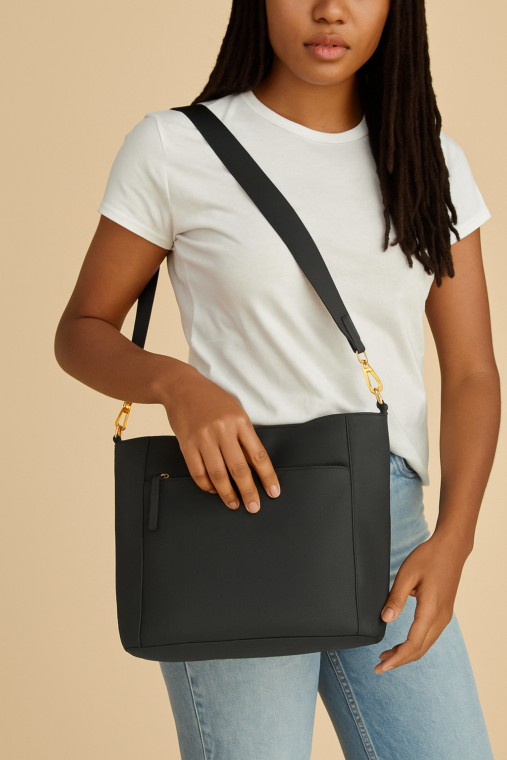 Omax Black Soft Genuine Leather with Premium Accessories Handbags & Shoulder Bags for Women LTHRL2