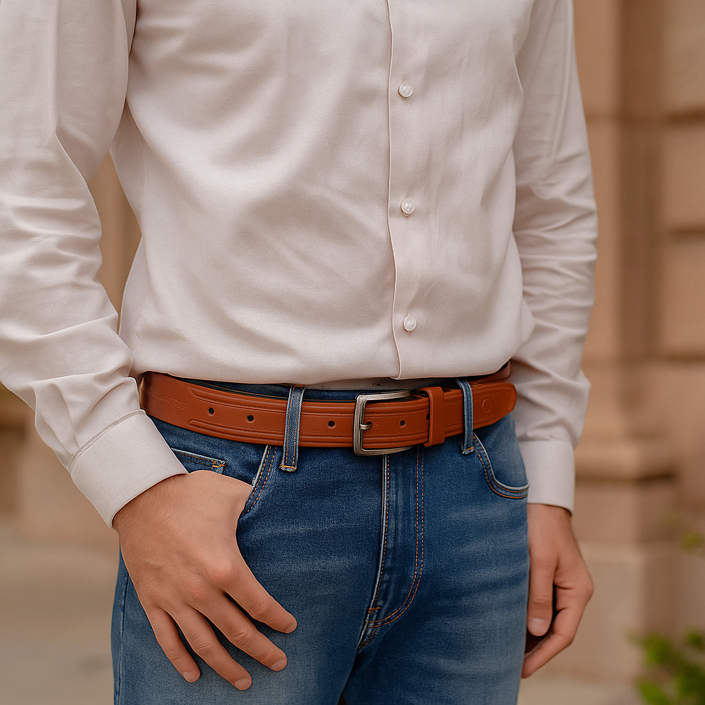 Omax Tan Genuine Leather Premium Belts for men BLTBTL022