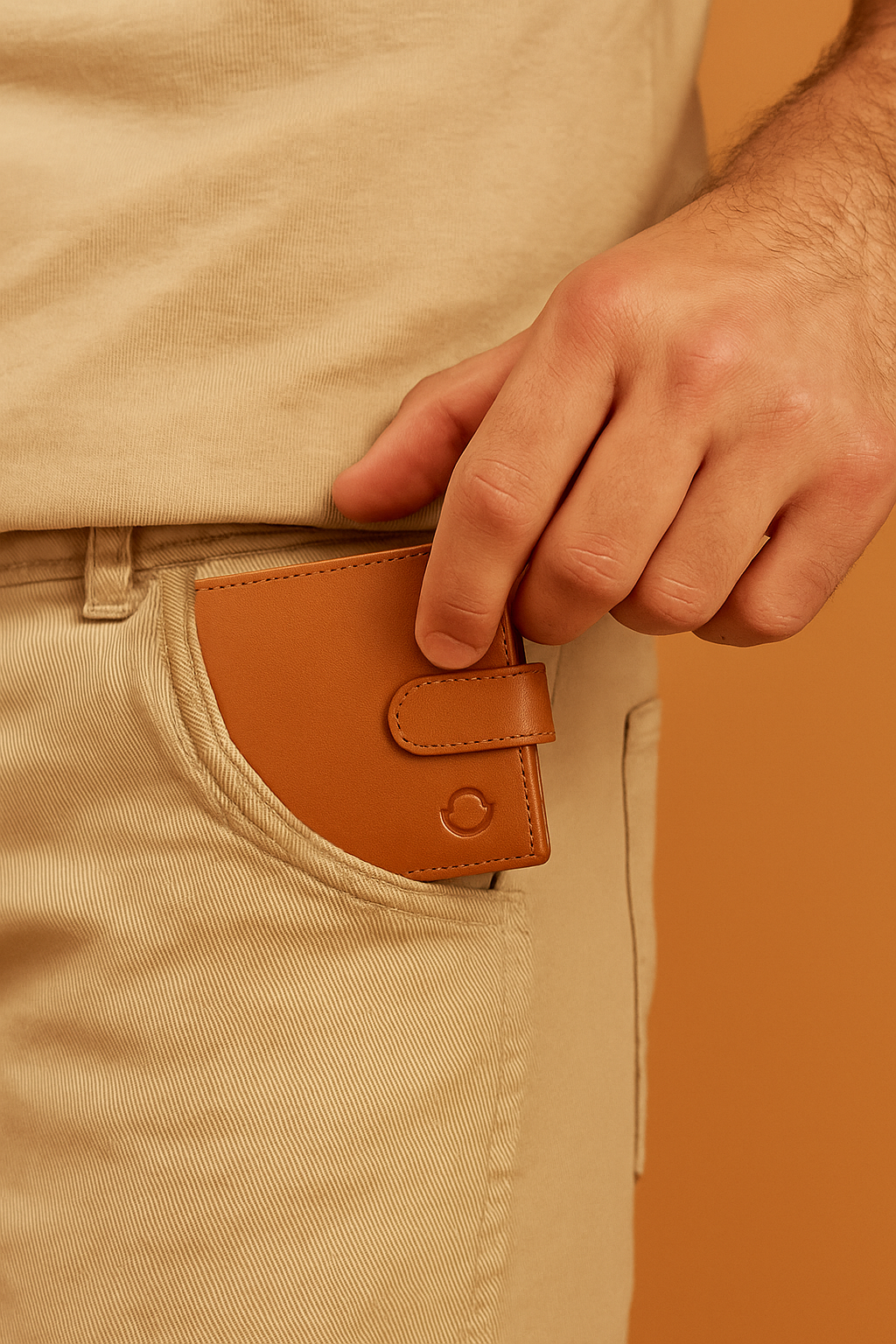 OMAX Tan Loop Closure Soft Genuine Leather Men's Wallet BW256