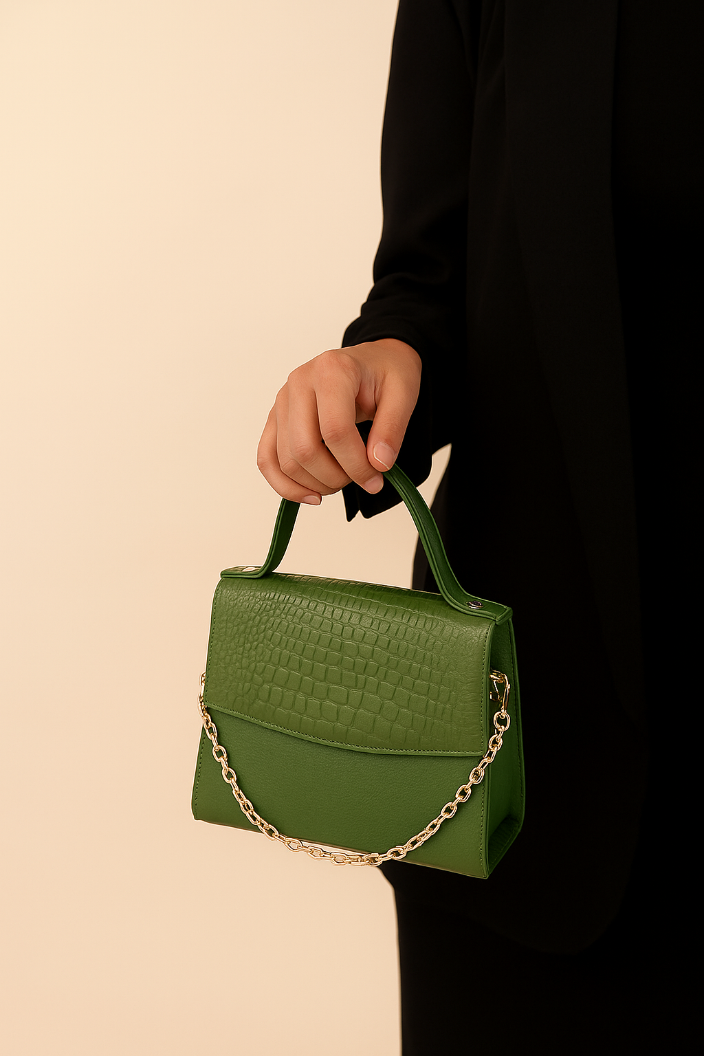 Omax Unique Croco Design Genuine Leather Mini Stylish Handbag for Women - FL48