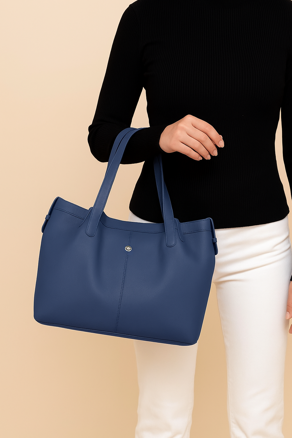 Omax Blue Genuine Leather Shoulder Handbag for Women FL33