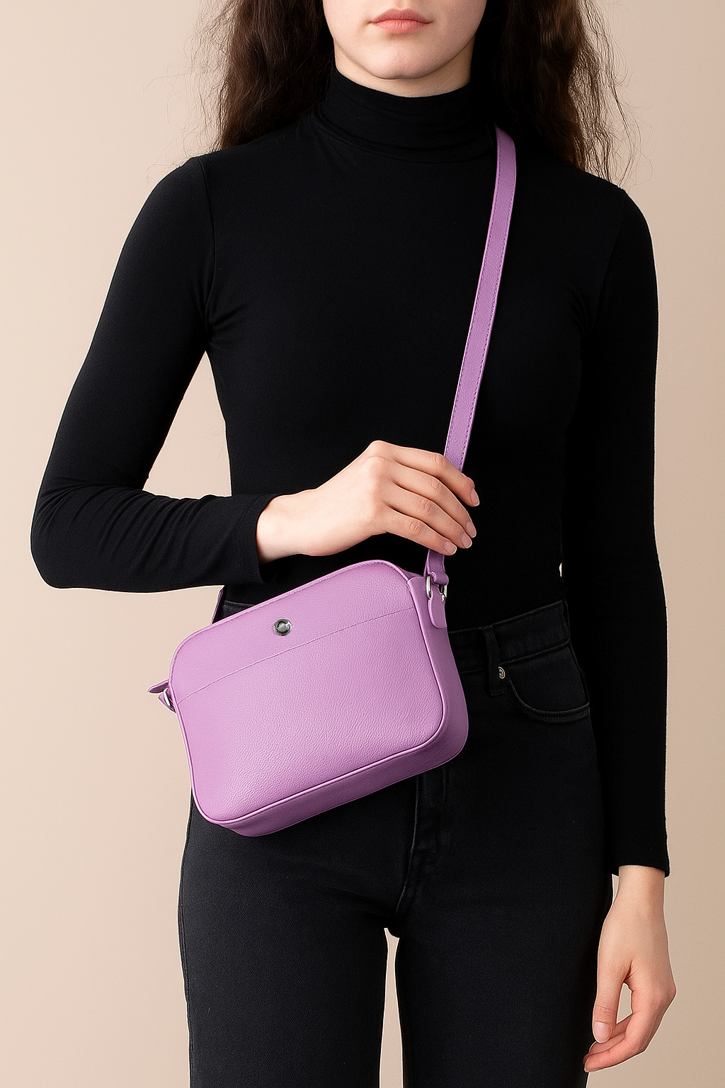 Omax Pink Color Genuine Leather Mini Satchel Handbag for Women FL21