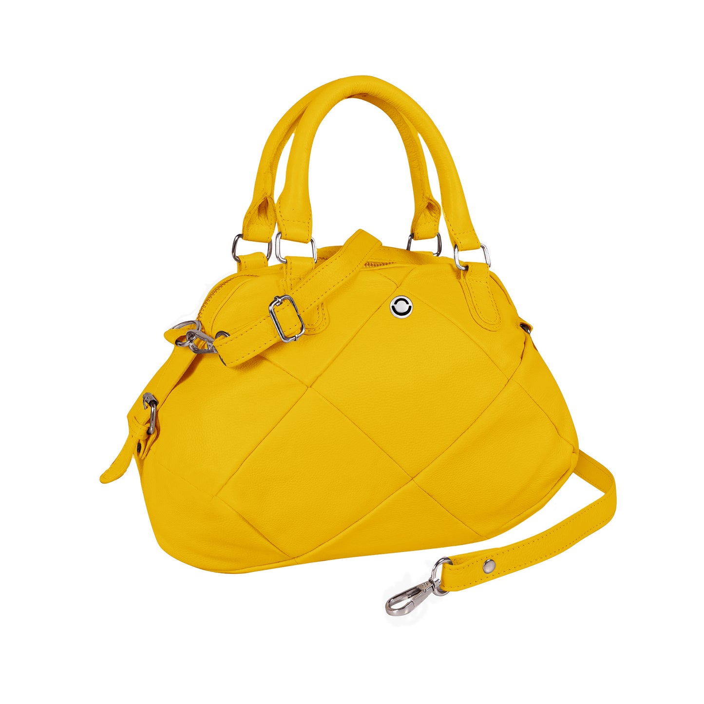 Omax Yellow Full Grain Genuine Leather Unique Football Style Handbag for Women LTHRL1