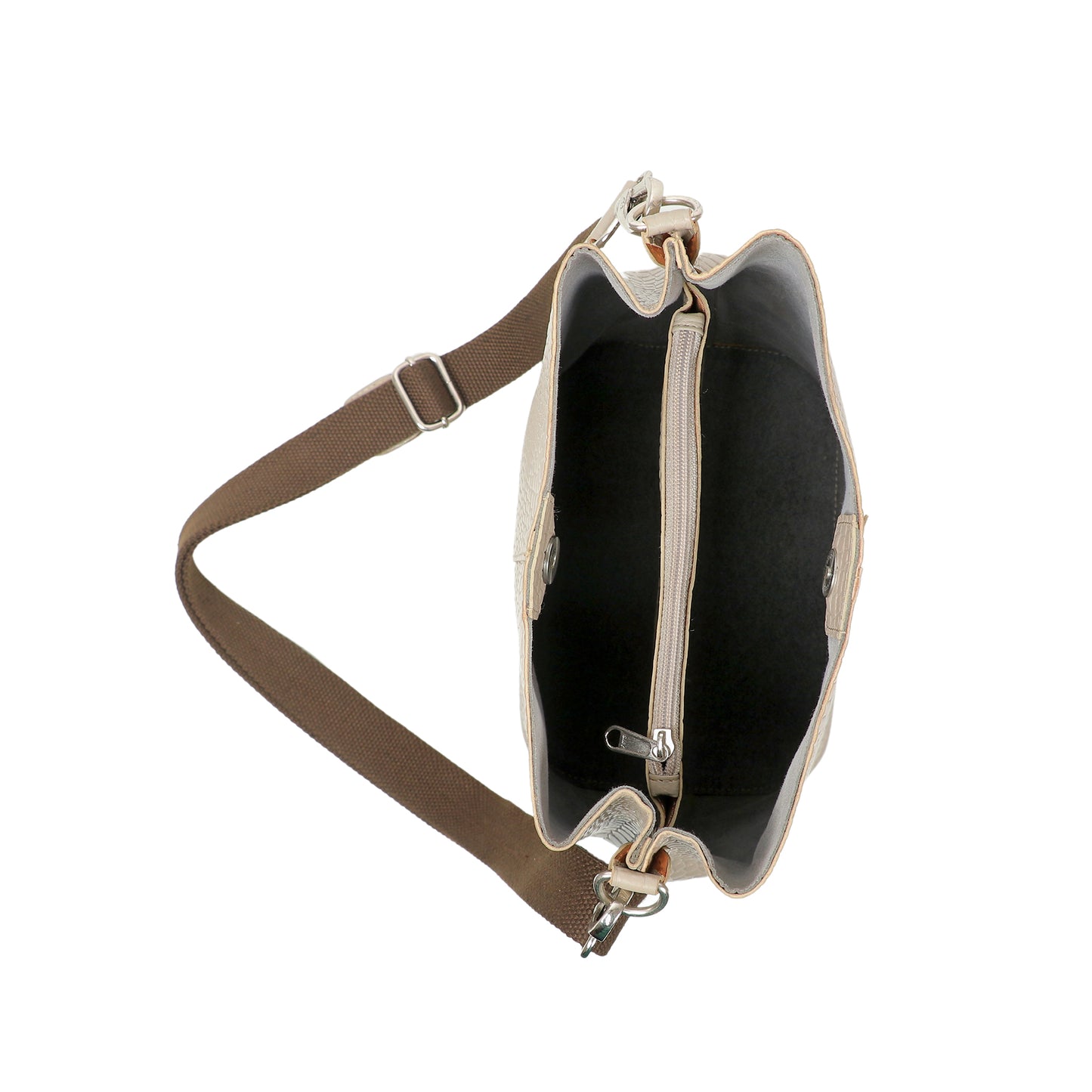 Omax Beige Croco Design Genuine Leather Tote , Bucket Handbag for Women FL56