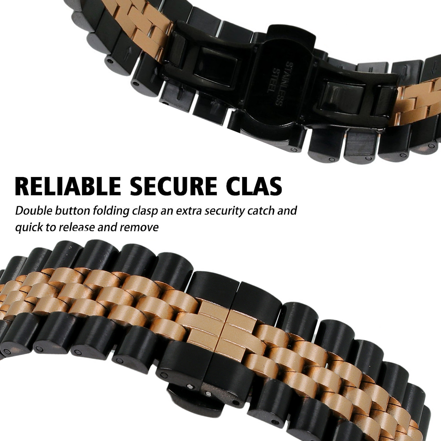 Omax Premium Quality Stainless Steel two tone coloured Watch Strap Compatible for Slim Apple Watch 41mm 40mm 38mm, Snake Apple Watch Strap for iWatch SE SE2 9 8 7 6 5 4 3 2 1, 41mm 40mm 38mm FMS103
