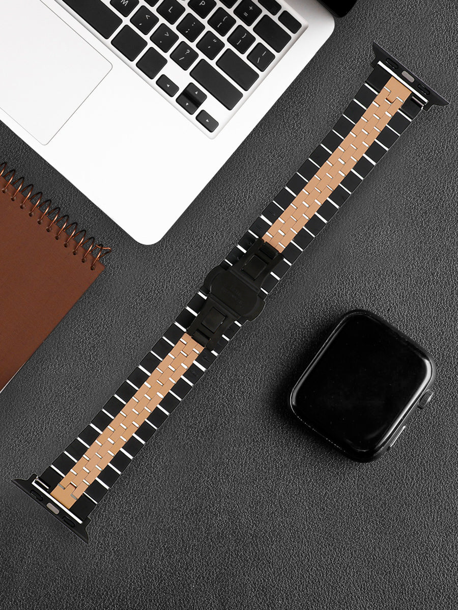 Omax Premium Quality Stainless Steel two tone coloured Watch Strap Compatible for Slim Apple Watch 41mm 40mm 38mm, Snake Apple Watch Strap for iWatch SE SE2 9 8 7 6 5 4 3 2 1, 41mm 40mm 38mm FMS103