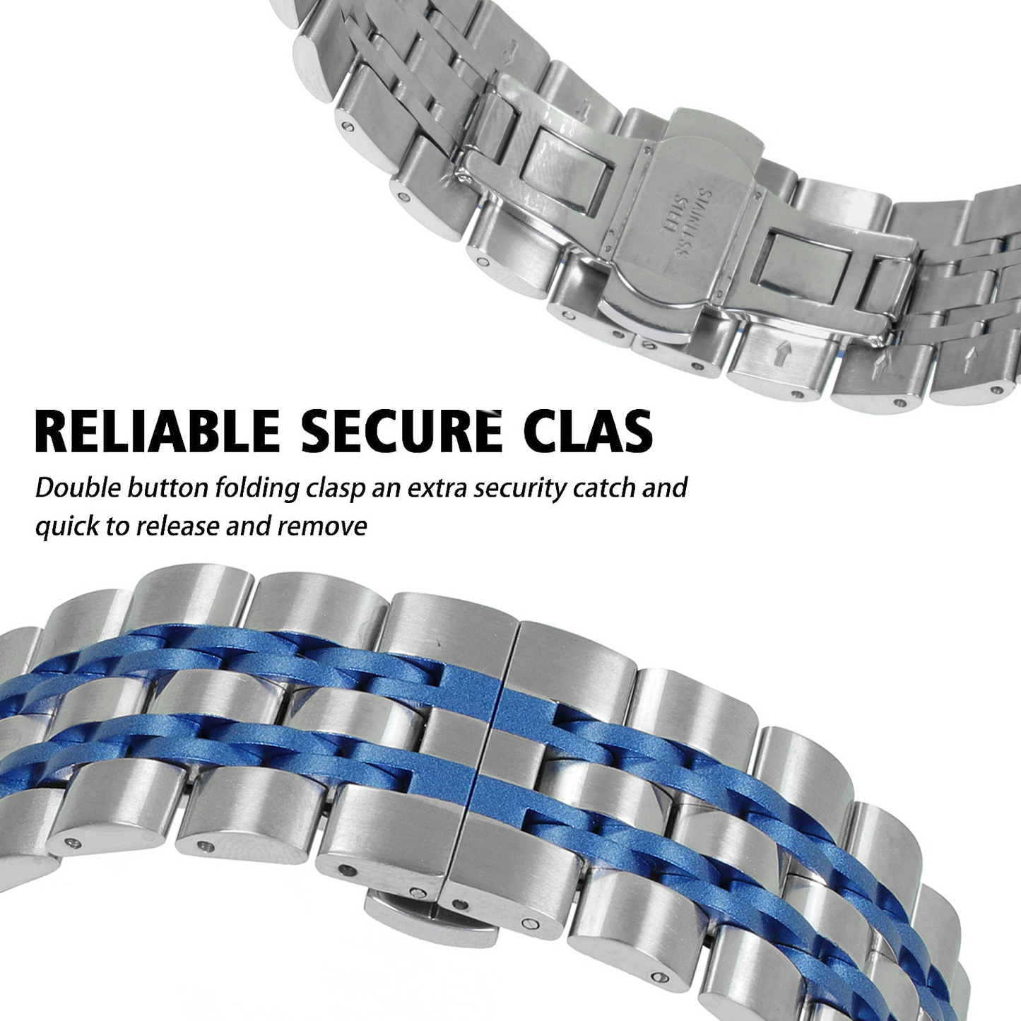 Omax Stainless Steel Metal Chain Bands Compatible with Apple Watch Band Ultra 2 49mm 45mm 44mm 42mm for iWatch Bands Ultra Series 9 8 7 6 5 4 3 2 1 SE SE2 FMS104