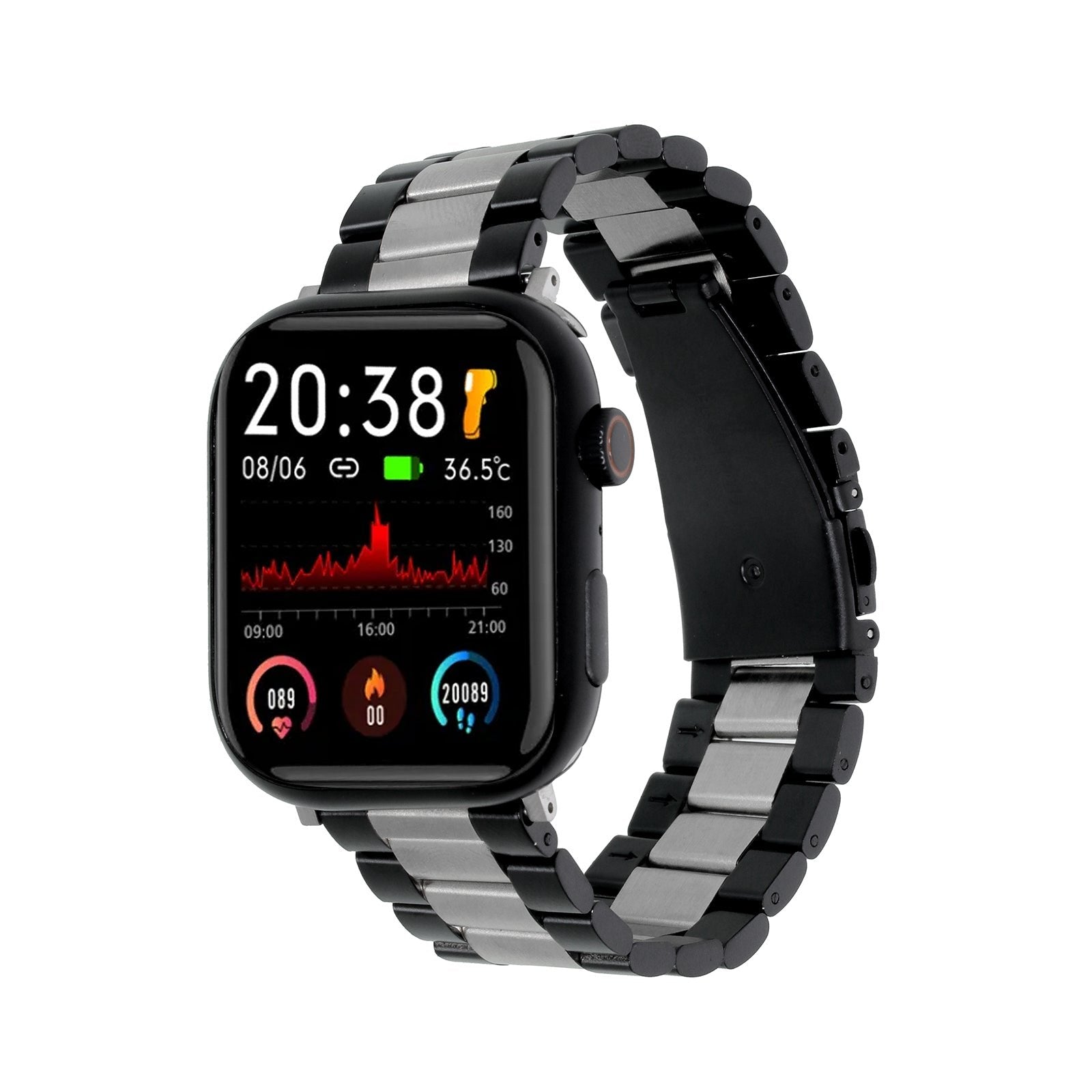 Omax Premium Quality Stainless Steel two tone coloured Watch Strap Compatible for Slim Apple Watch 41mm 40mm 38mm, Snake Apple Watch Strap for iWatch