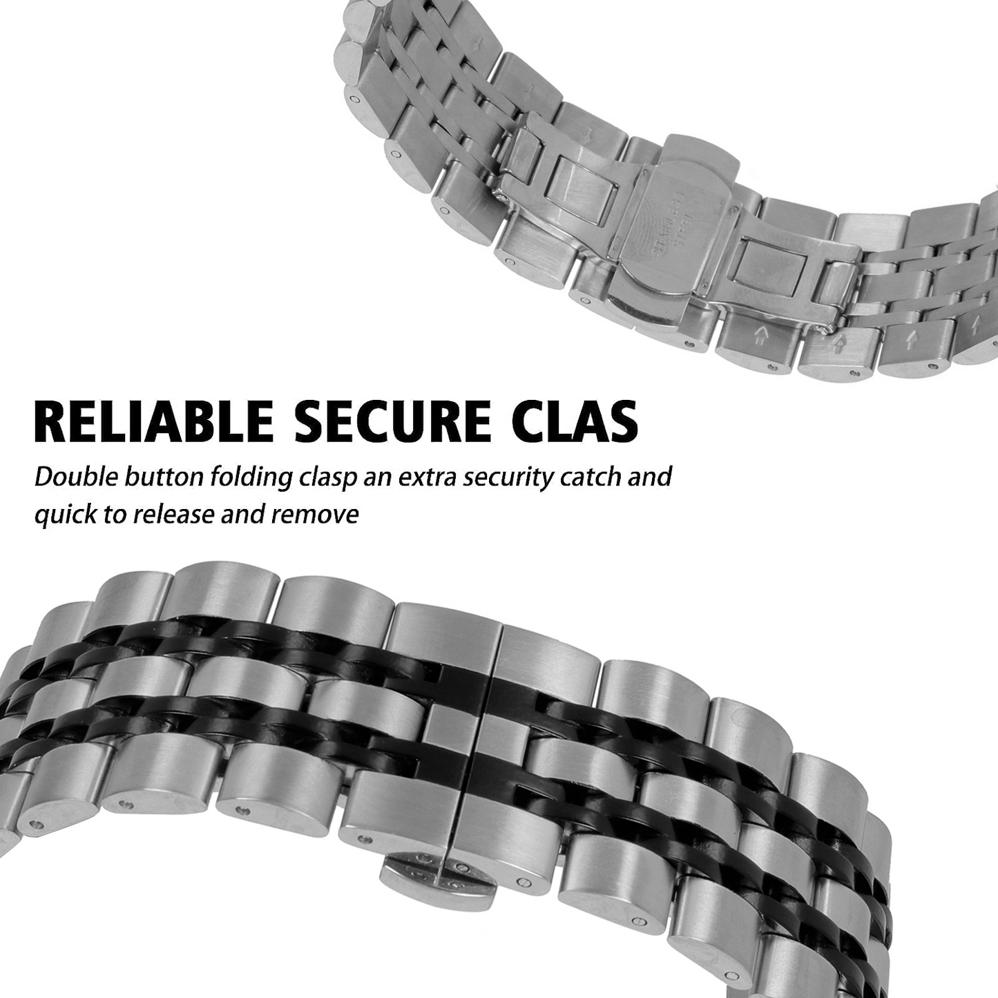 Omax Stainless Steel Metal Chain Bands Compatible with Apple Watch Band Ultra 2 49mm 45mm 44mm 42mm for iWatch Bands Ultra Series 9 8 7 6 5 4 3 2 1 SE SE2 FMS107