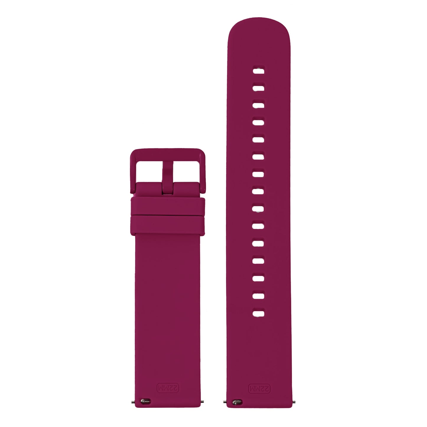 Omax 22 MM Maroon Color Textured, Ribbed Premium Grade, super flexible and smooth silicon watch strap and band compatible with All smart, digital and analog watches FSS06-MN-22-MN