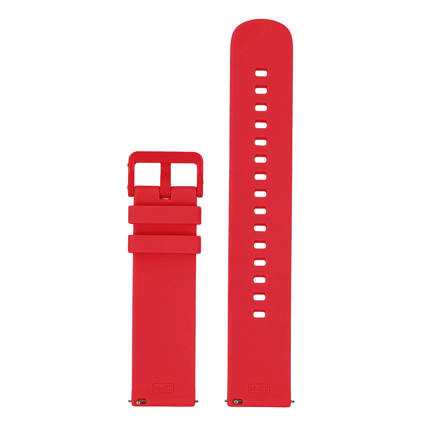 Omax Red White Twill Silicone Smart Watch Replacement Band Universal Strap Compatible with All Brands Watch FSS07-RW-22-RD