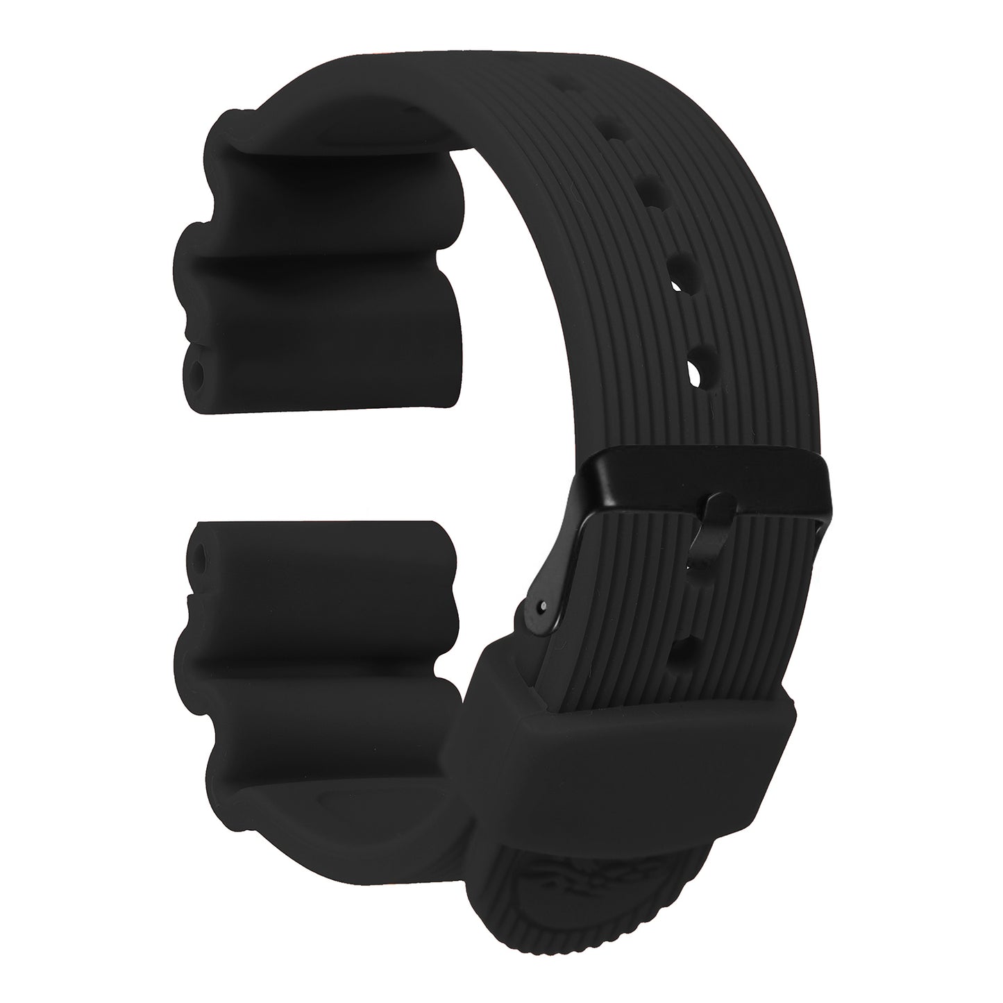 Omax 22 mm Black Silicone Smart Watch Replacement Band Universal Strap Compatible with All Brands Watch FSS14-BK-22-B