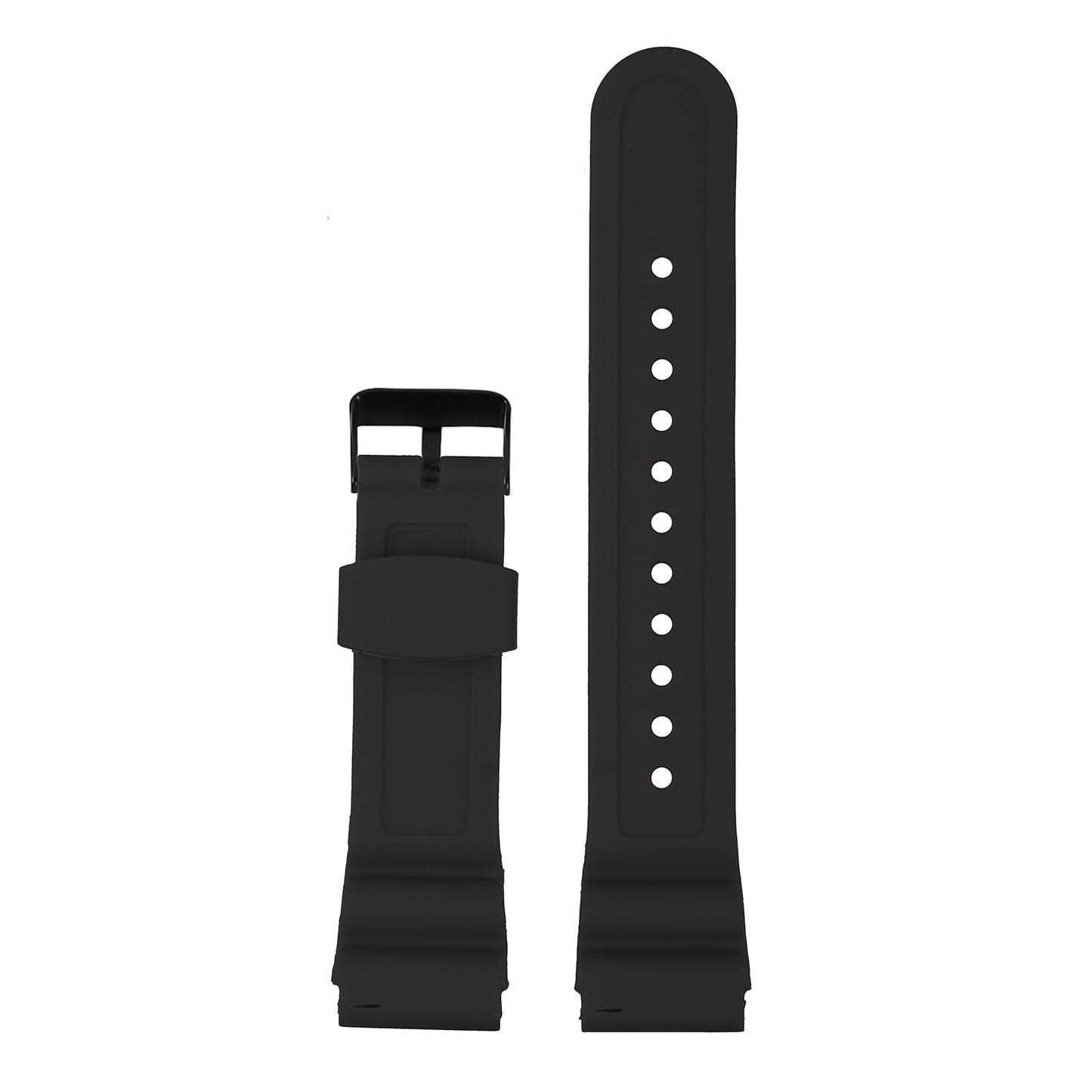 Omax 22 mm Black Silicone Smart Watch Replacement Band Universal Strap Compatible with All Brands Watch FSS14-BK-22-B