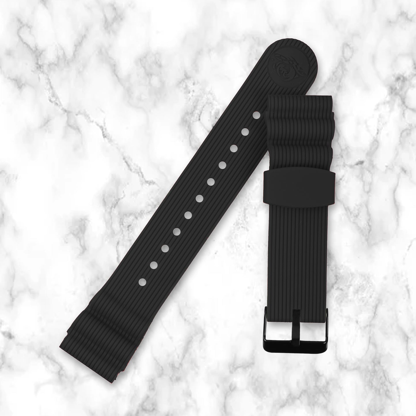 Omax 22 mm Black Silicone Smart Watch Replacement Band Universal Strap Compatible with All Brands Watch FSS14-BK-22-B