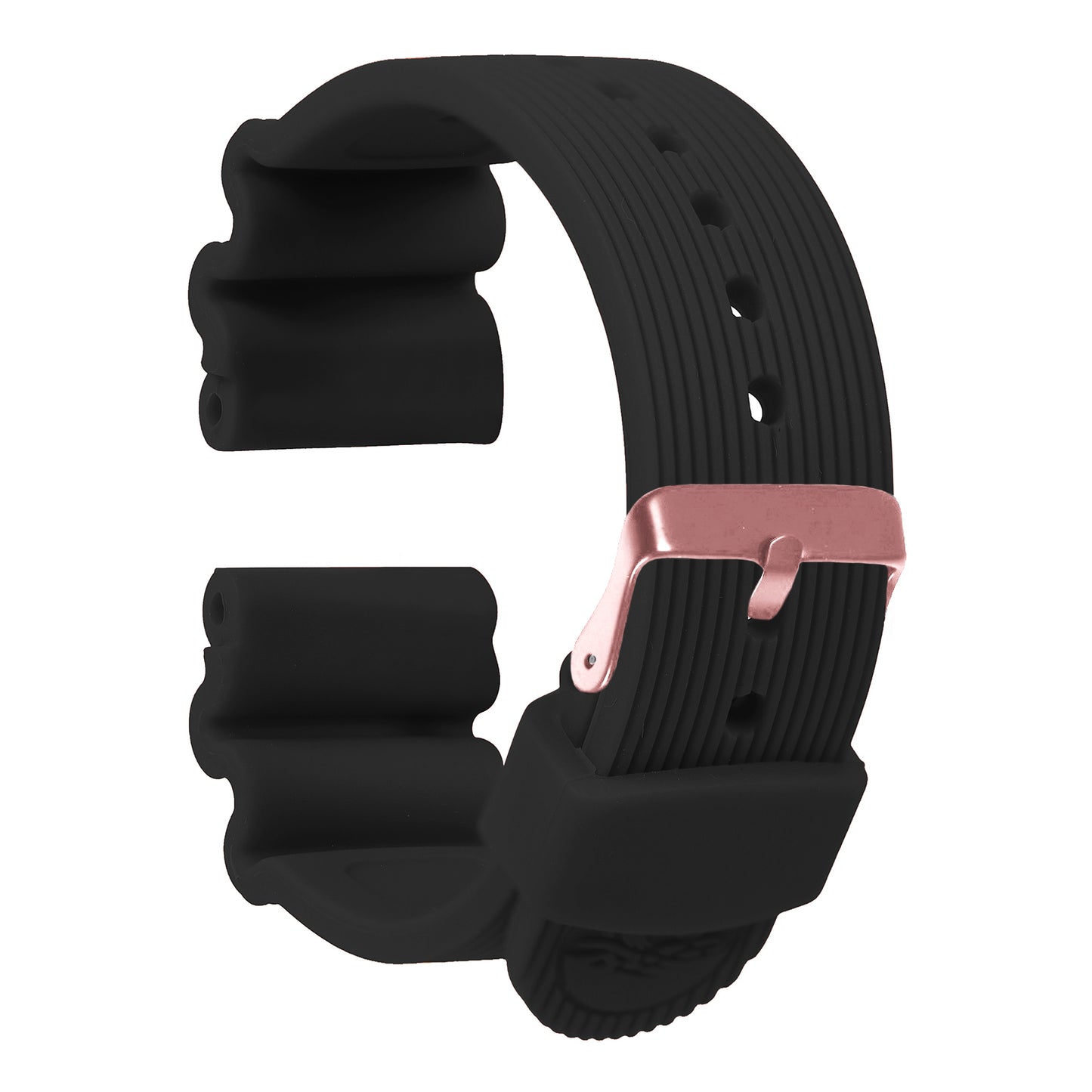 Omax 22 mm Black Silicone Smart Watch Replacement Band Universal Strap Compatible with All Brands Watch FSS14-BK-22-R