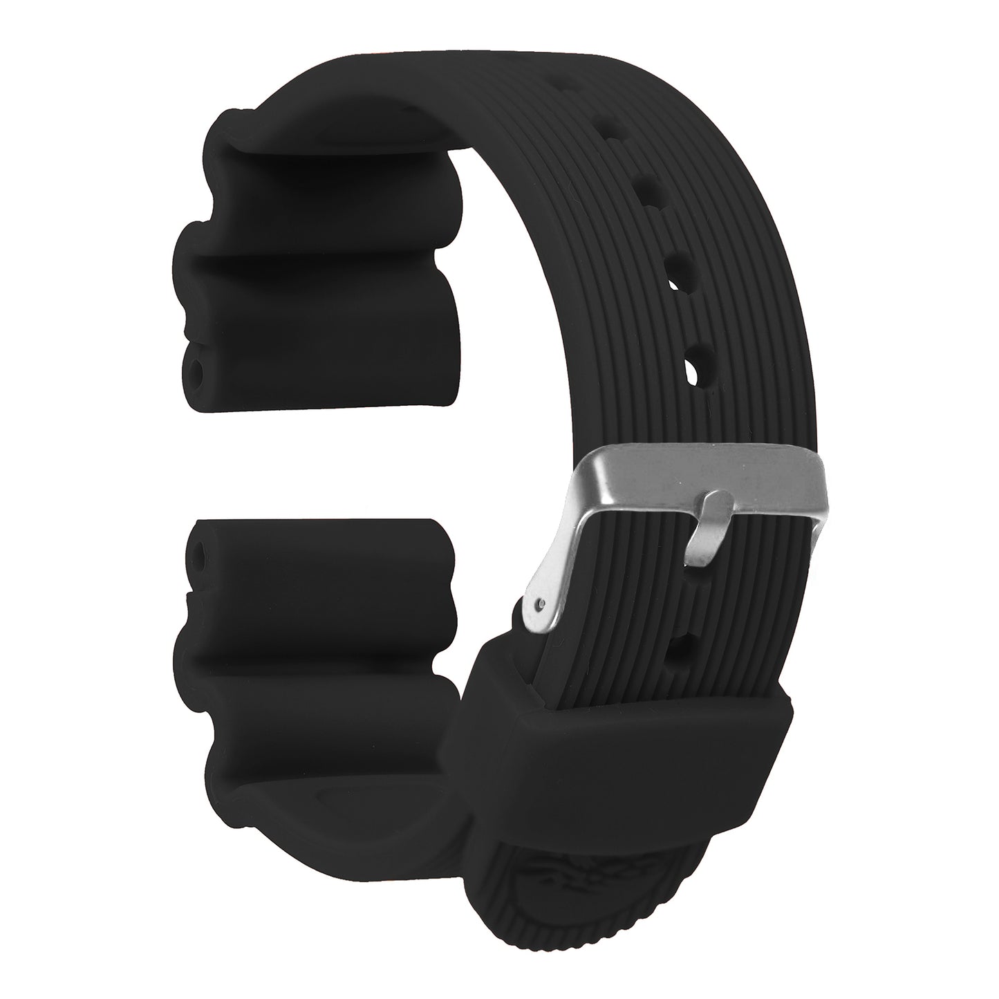 Omax 22 mm Black Silicone Smart Watch Replacement Band Universal Strap Compatible with All Brands Watch FSS14-BK-22-S