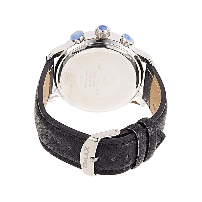 Omax Chronograph Display Quartz Multifunction Dial Genuine Leather Strap Casual Watch GX15P22R