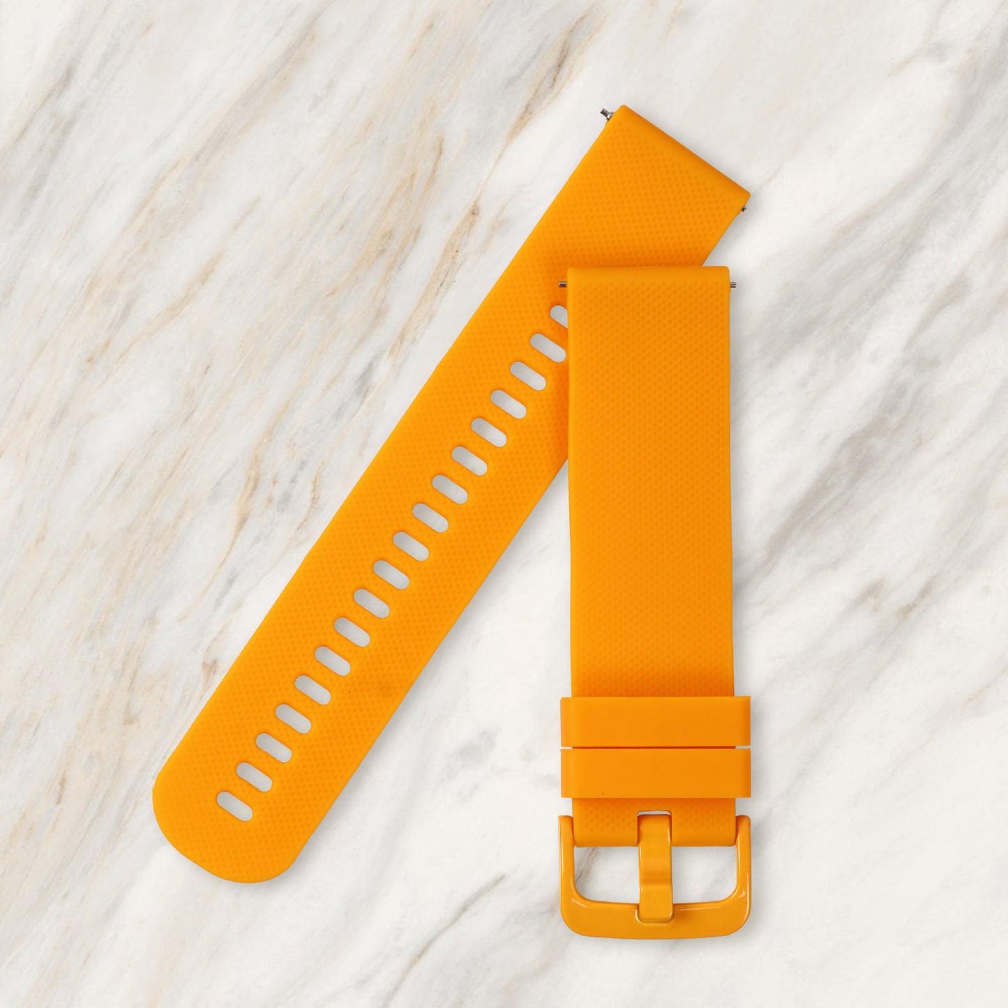 Omax 22 MMOrange Ribbed Premium Grade, super flexible, Textured and smooth silicon watch strap and band compatible with All smart, digital and analog watches FSS11-OE-22-OE