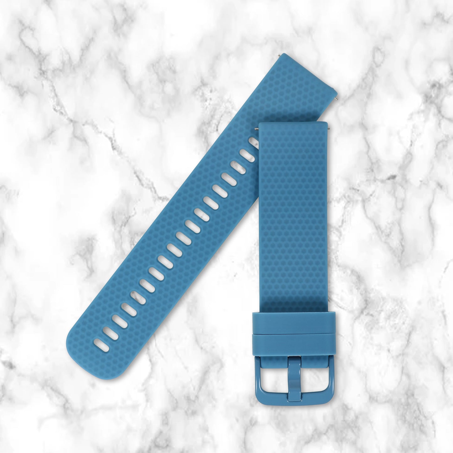 Omax 22 MM Sky Blue Ribbed Premium Grade, super flexible, Textured and smooth silicon watch strap and band compatible with All smart, digital and analog watches FSS08-SB-22-SB