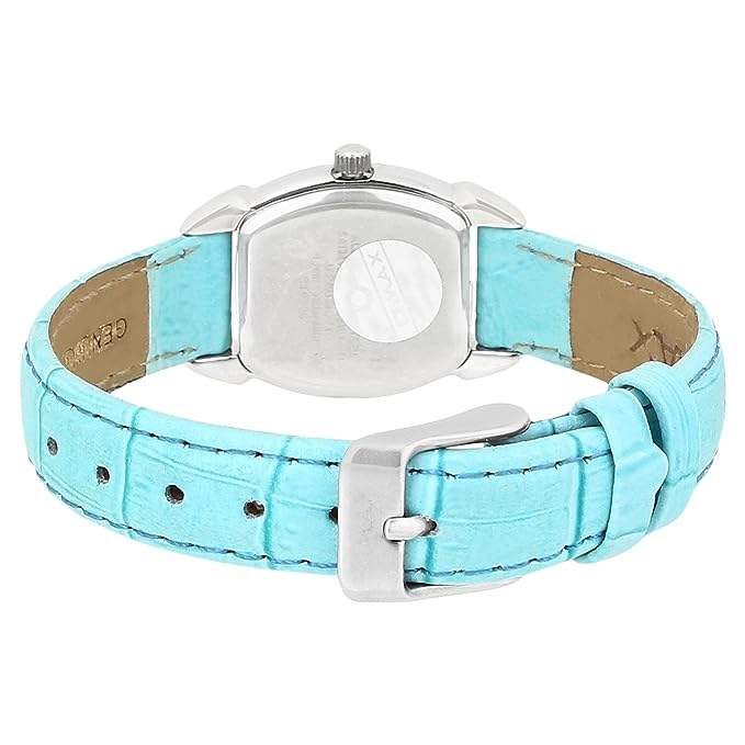 Omax Unique Aqua Color Watch with Genuine Leather Strap Watch for Women LS127
