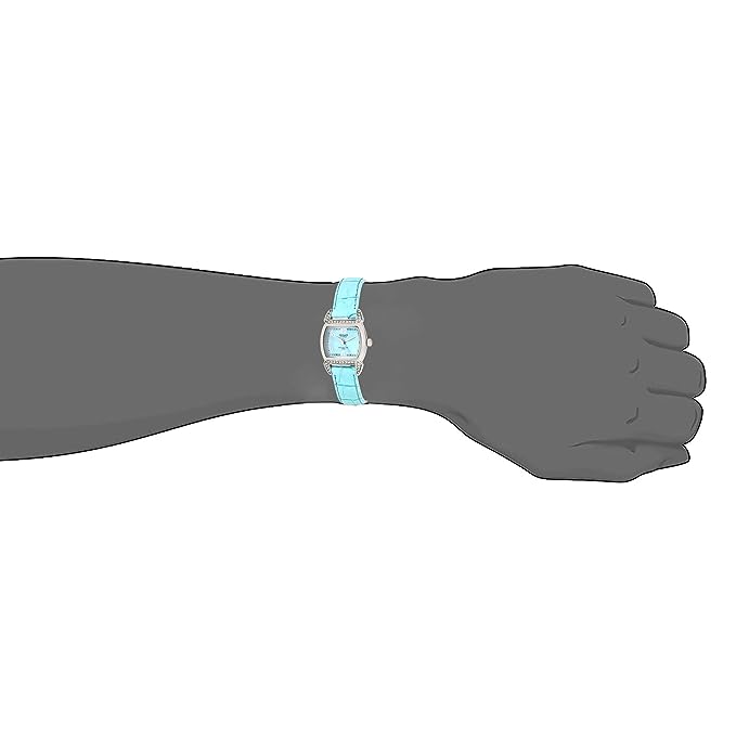 Omax Women's Turquoise Dial Square Case Genuine Leather Watch – Analog, Quartz | LS127