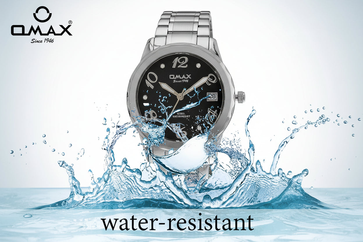 Omax Women's Black Dial Silver Stainless Steel Watch – Elegant, Timeless | LS185