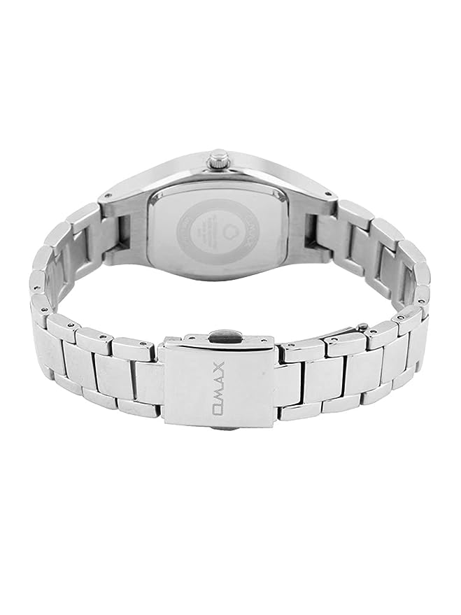 Omax Women's White Oval Dial Silver Stainless Steel Bracelet Watch – Analog, Quartz | LS198