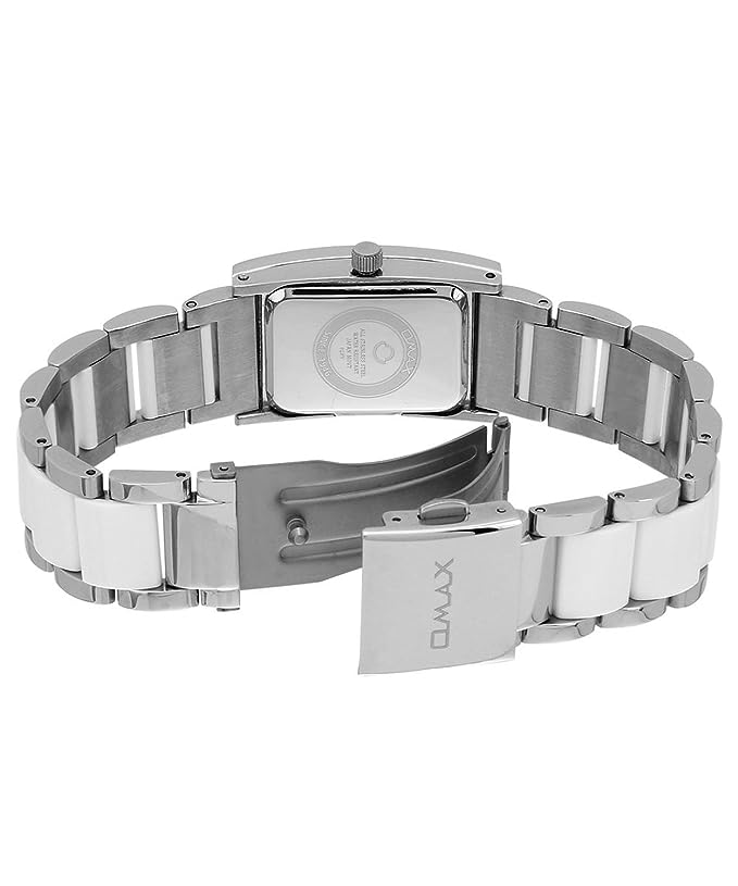 Omax Women's Black Rectangle Dial Silver Stainless Steel Watch – Analog, Quartz | LS271
