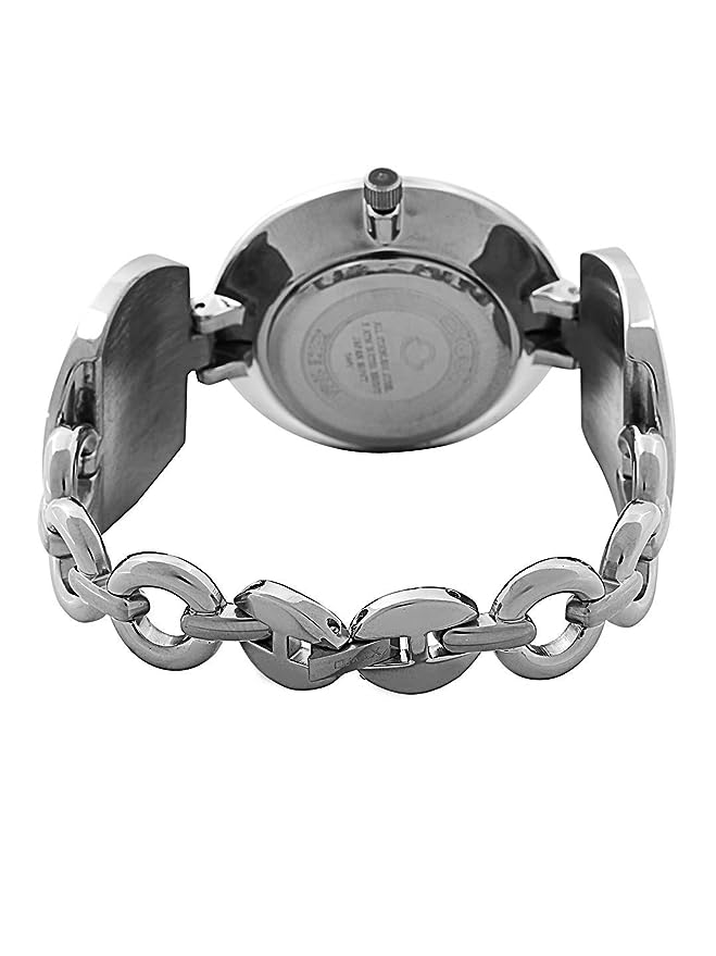 Omax Women's Black Dial Silver Grey Chain Analog Watch – Elegant, Quartz | LS278