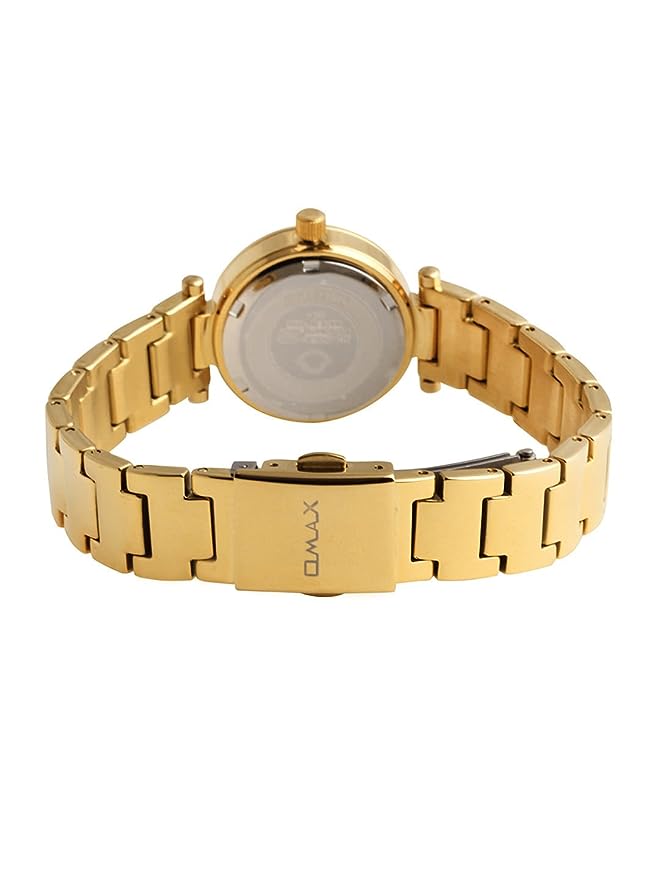 Omax Women's Black Dial Golden Stainless Steel Watch – Elegant, Quartz | LS284