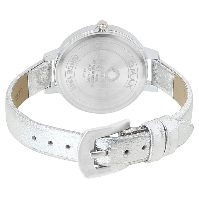 Omax White Butterfly Designed Dial with Foil printed Silver Genuine Leather Strap Watch for Girls and Women LS310