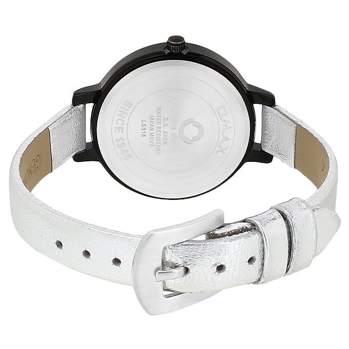 Omax Blue Butterfly Designed Dial with Foil printed Silver Genuine Leather Strap Watch for Girls and Women LS316