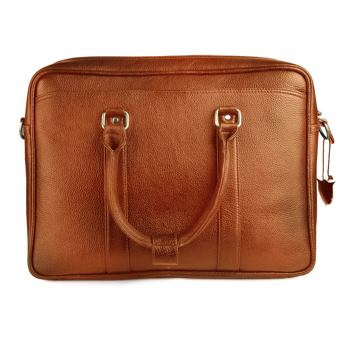 Omax Tan Color Genuine Leather Double Compartment Messenger Laptop Bag LTHR03