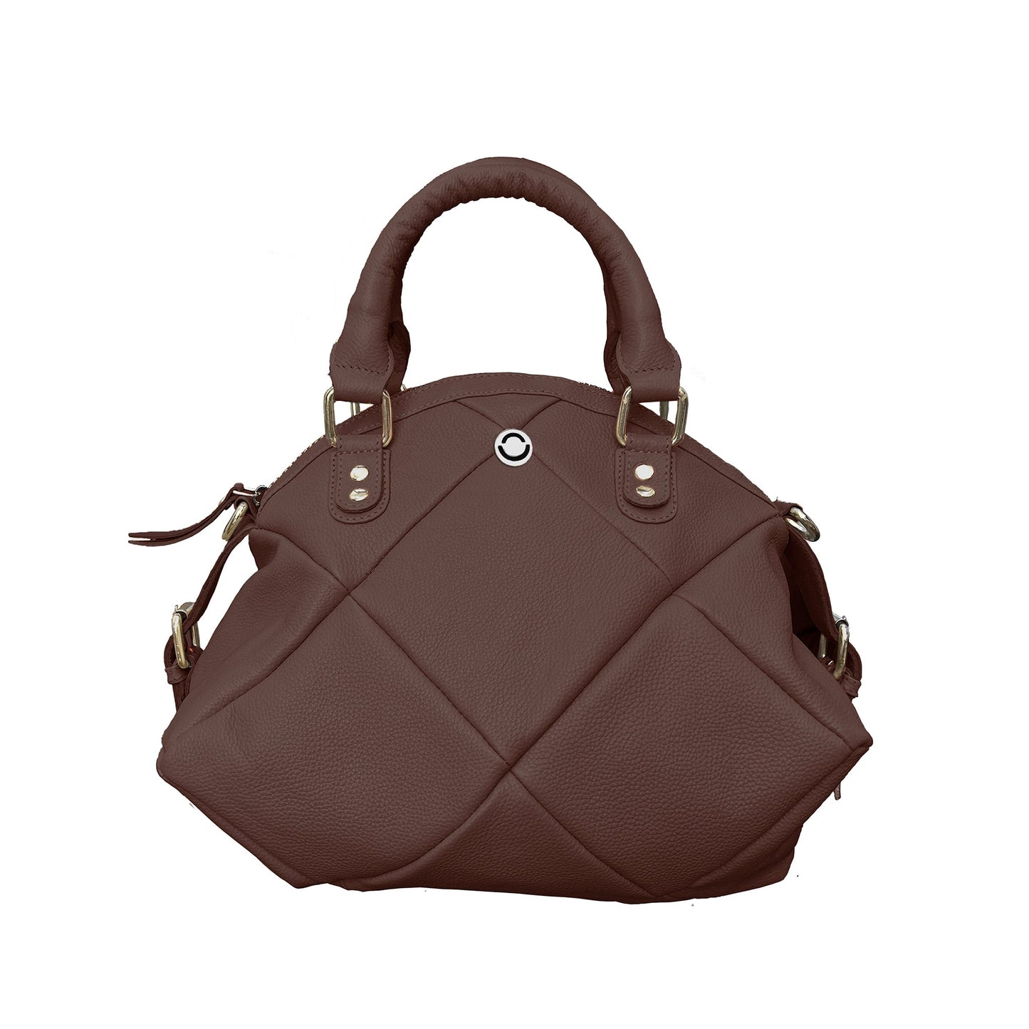 Omax White Full Grain Genuine Leather Unique Football Style Handbag for Women LTHRL1