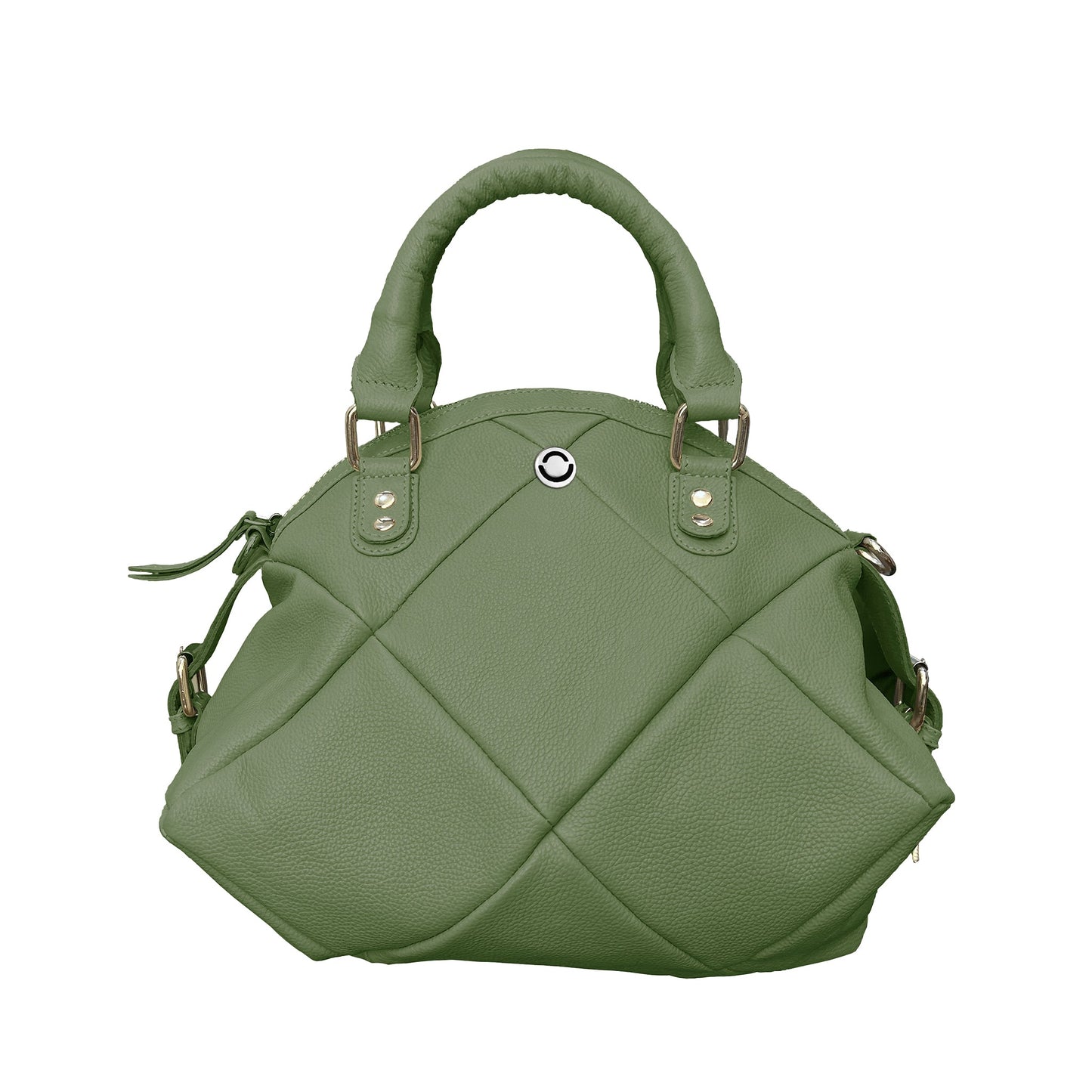 Omax Beige Full Grain Genuine Leather Unique Football Style Handbag for Women LTHRL1