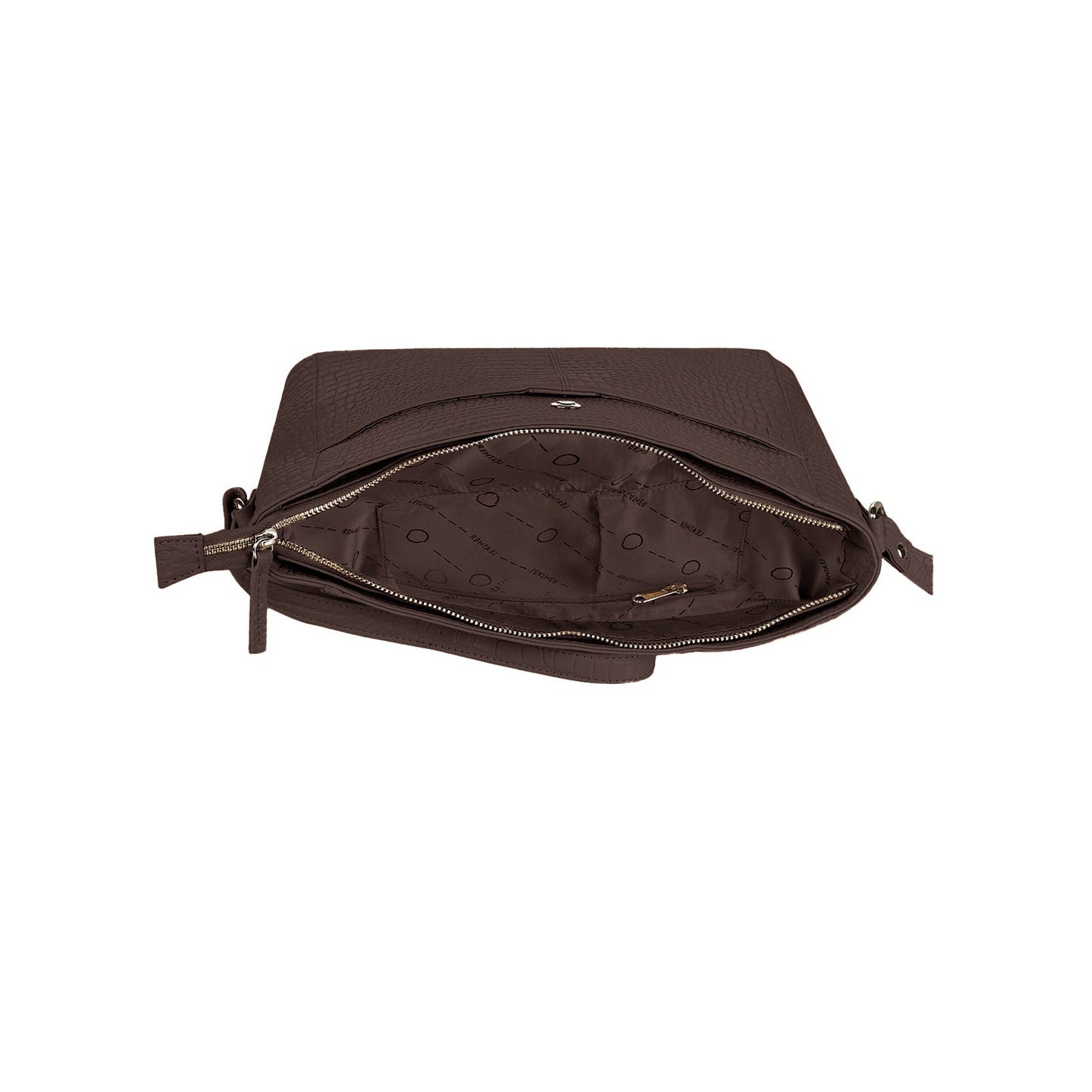 Omax Brown Genuine Leather Croco Stylish Shoulder, Laptop Handbag for Women LTHRL3