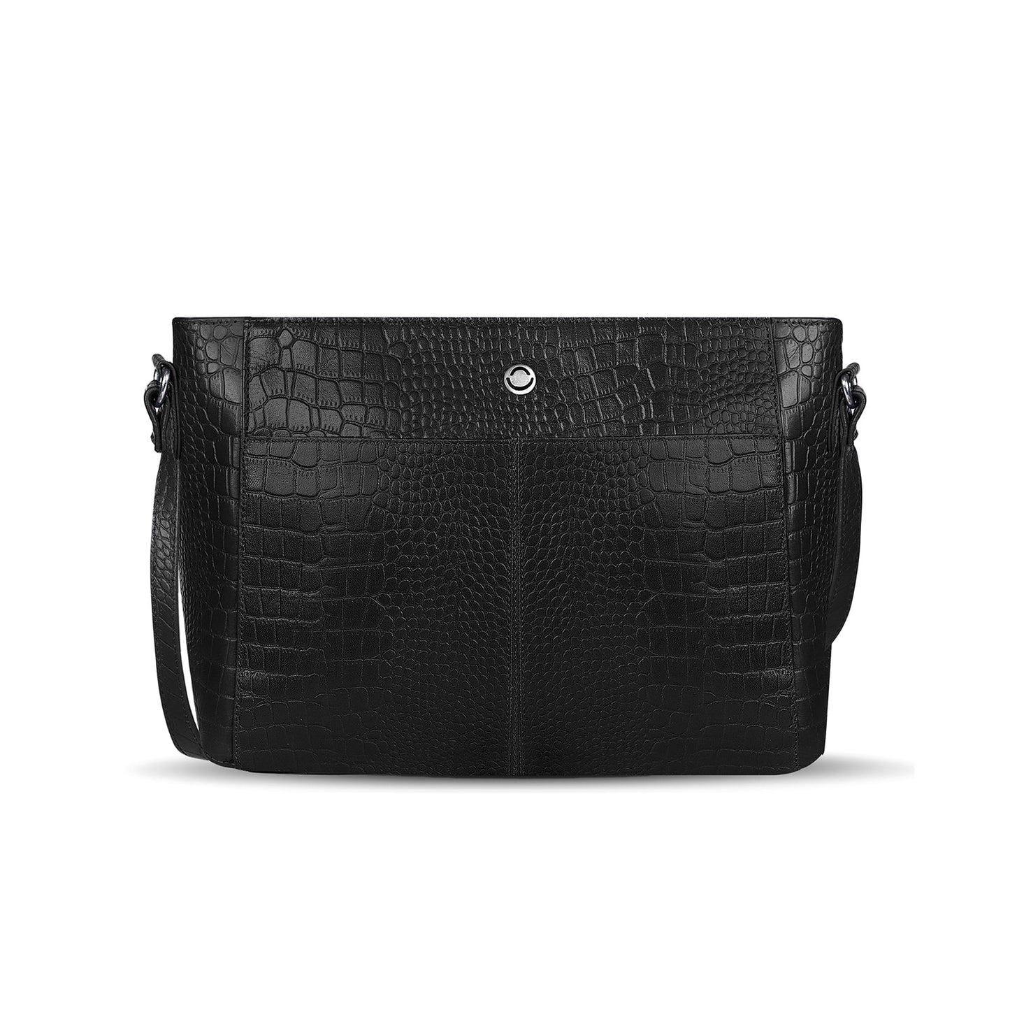 Omax White Genuine Leather Croco Stylish Shoulder, Laptop Handbag for Women LTHRL3