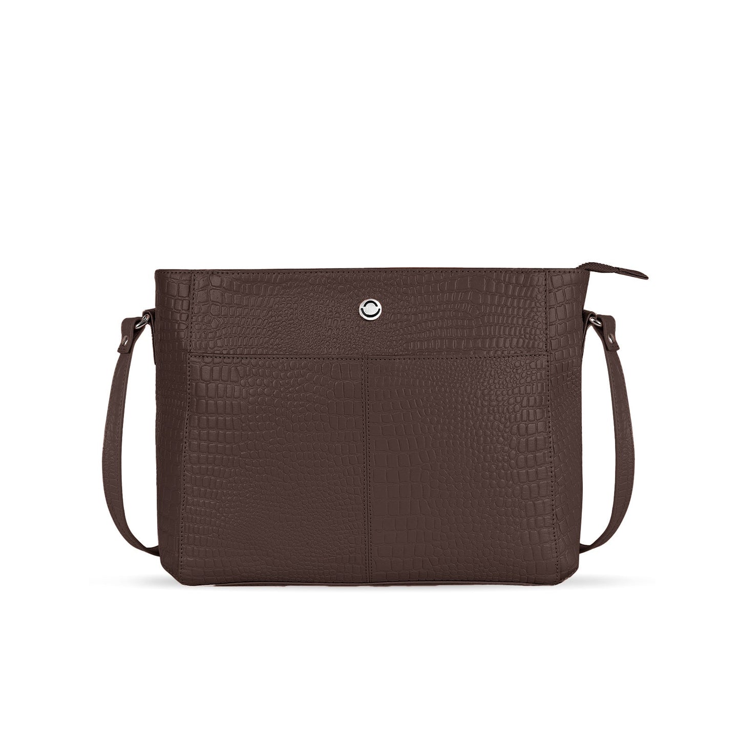 Omax White Genuine Leather Croco Stylish Shoulder, Laptop Handbag for Women LTHRL3