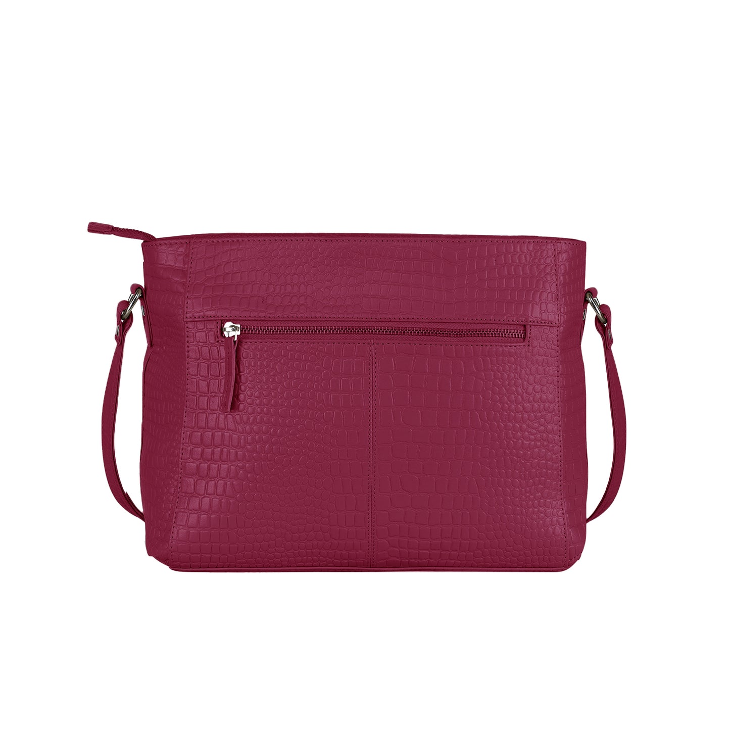 Omax Maroon Genuine Leather Croco Stylish Shoulder, Laptop Handbag for Women LTHRL3