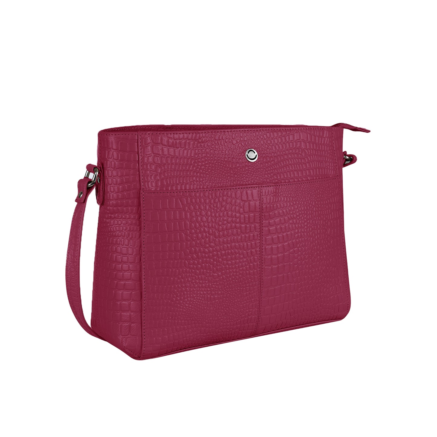 Omax Maroon Genuine Leather Croco Stylish Shoulder, Laptop Handbag for Women LTHRL3