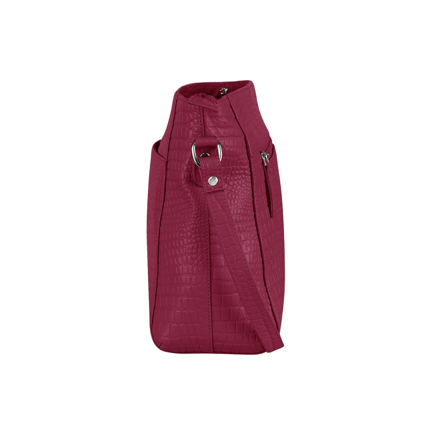 Omax Maroon Genuine Leather Croco Stylish Shoulder, Laptop Handbag for Women LTHRL3