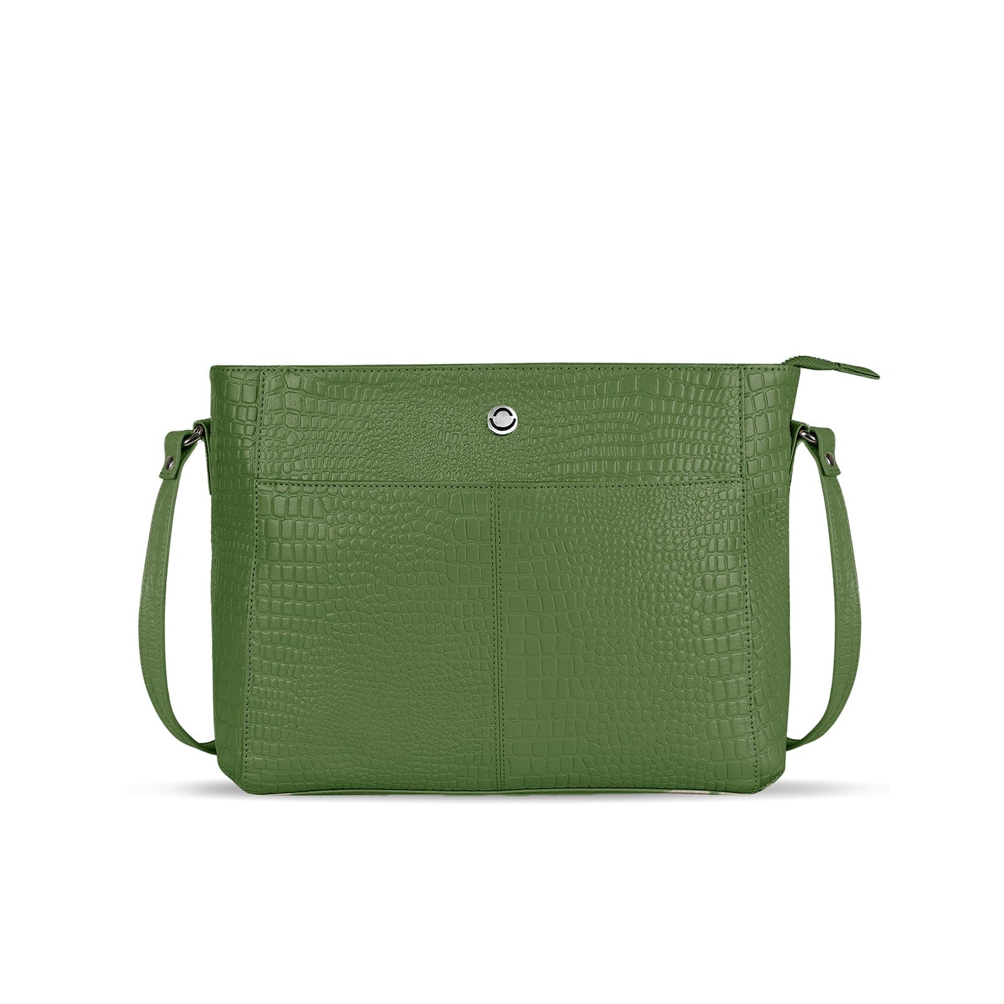 Omax White Genuine Leather Croco Stylish Shoulder, Laptop Handbag for Women LTHRL3