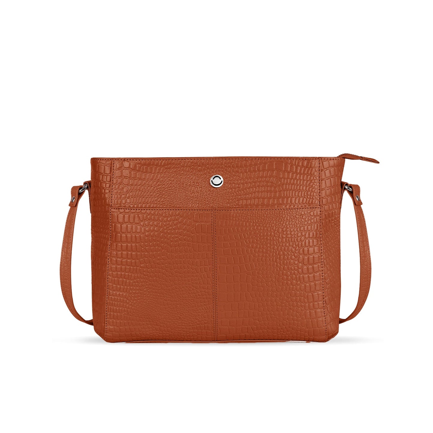 Omax White Genuine Leather Croco Stylish Shoulder, Laptop Handbag for Women LTHRL3