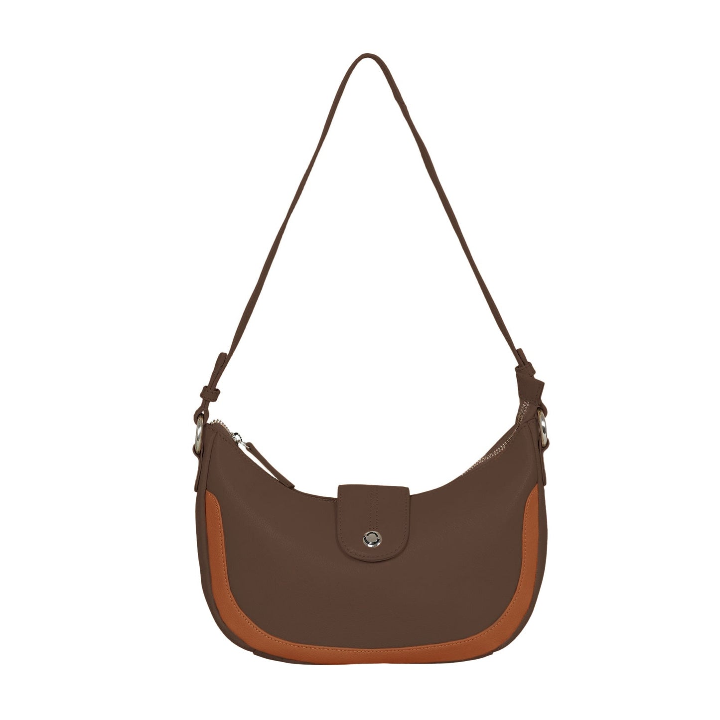 Omax Beige Boat Conrast Design Genuine Leather Sling Bag LTHRL5